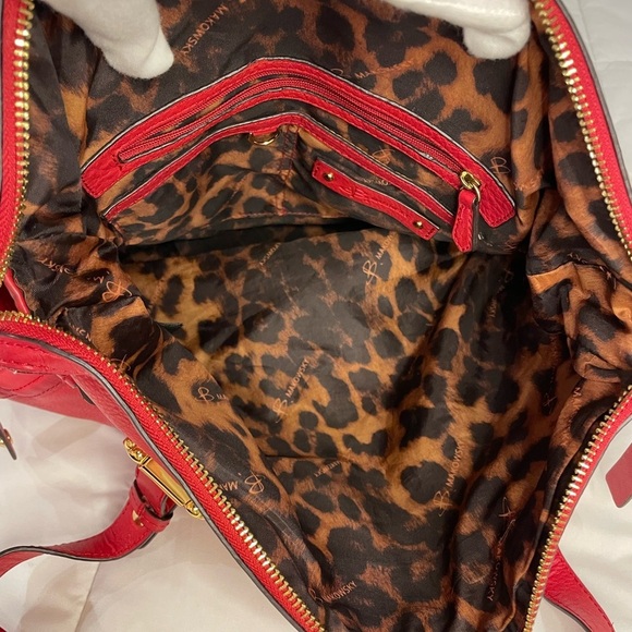 B Makowsky Red Leather Handbag - Picture 15 of 16